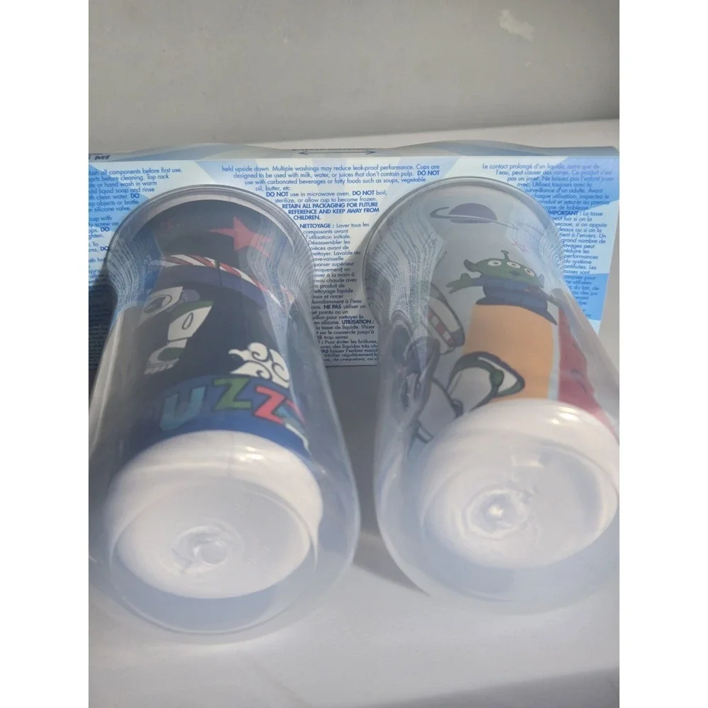 Disney Toy Story Sippy Cups 2pk Insulated Buzz Lightyear Aliens‎ DropGuard NEW